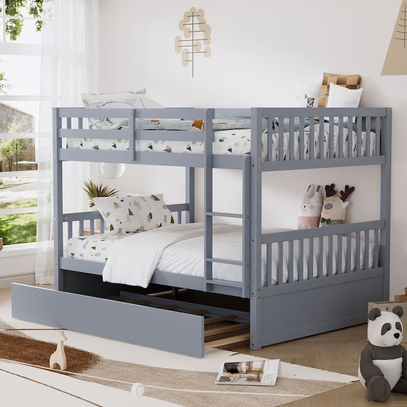 Ouyessir Full Over Full Bunk Bed with Trundle
