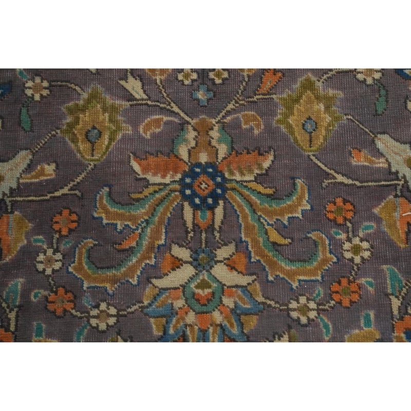 Hand Knotted Oriental 100% Wool Carpet Traditional Floral Purples Tabriz Area Rug - 6' 3'' X 4' 5''