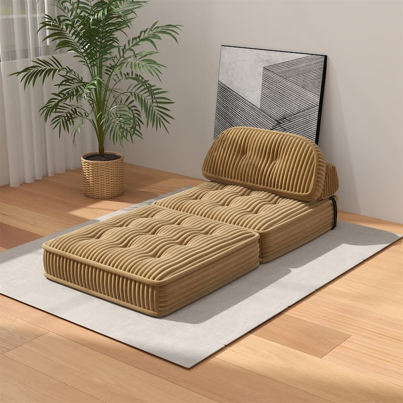 Folding Sofa Bed, Convertible Sleeper Chair with Pillow Foldable Mattress, Portable Fold Out Chair Bed Floor Sofa Lounge