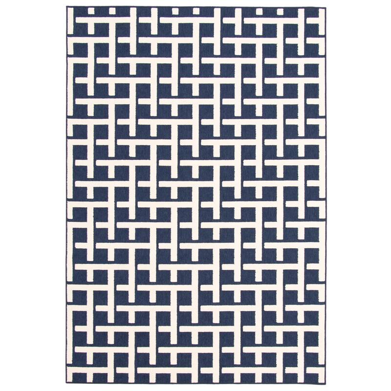 ECARPETGALLERY Villa Indoor/ Outdoor Rug - 5'3 x 7'7 - Blue