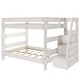 preview thumbnail 24 of 22, Max and Lily Modern Farmhouse Queen Over Queen Bunk Bed With Staircase