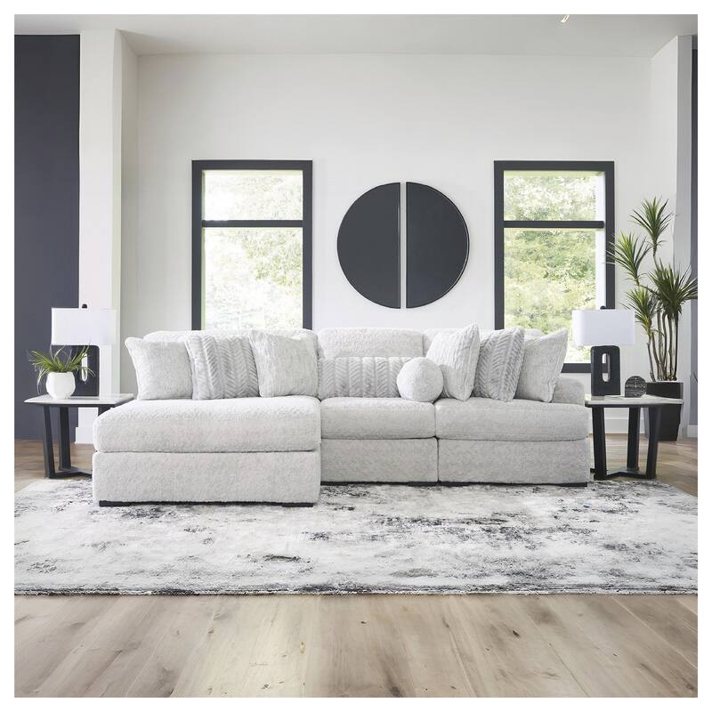 Signature Design by Ashley Snodoodle Gray 3-Piece Sectional with Chaise - 125" W x 67" D x 40" H - Left Facing