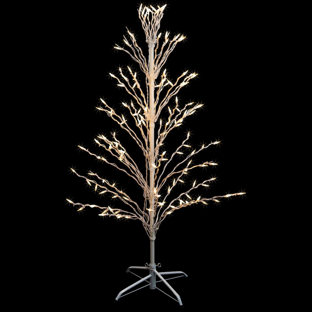 4' White Lighted Christmas Cascade Twig Tree Outdoor Decoration - Clear Lights
