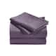 1800 Series Sheets for Bed Dobby Stripe Stay Cool Bed Sheets Deep Pockets Soft - Queen - Eggplant