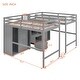 preview thumbnail 12 of 16, Double Twin Size Loft Beds With Wardrobes and Staircase for Home
