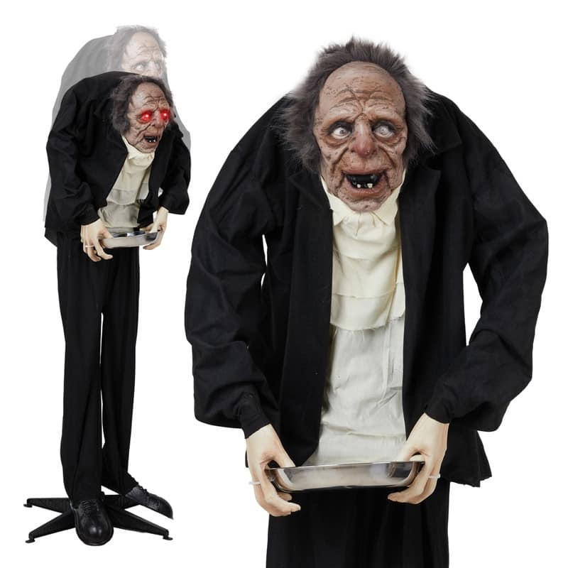 5FT Grandpa Halloween Animatronics Talking Outdoor Decorations With Voice Control
