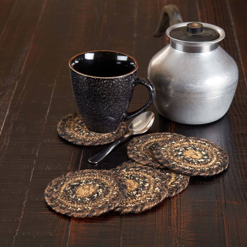 Espresso Jute Coaster Set of 6 - 4 - 4 - Set of 6 - Brown