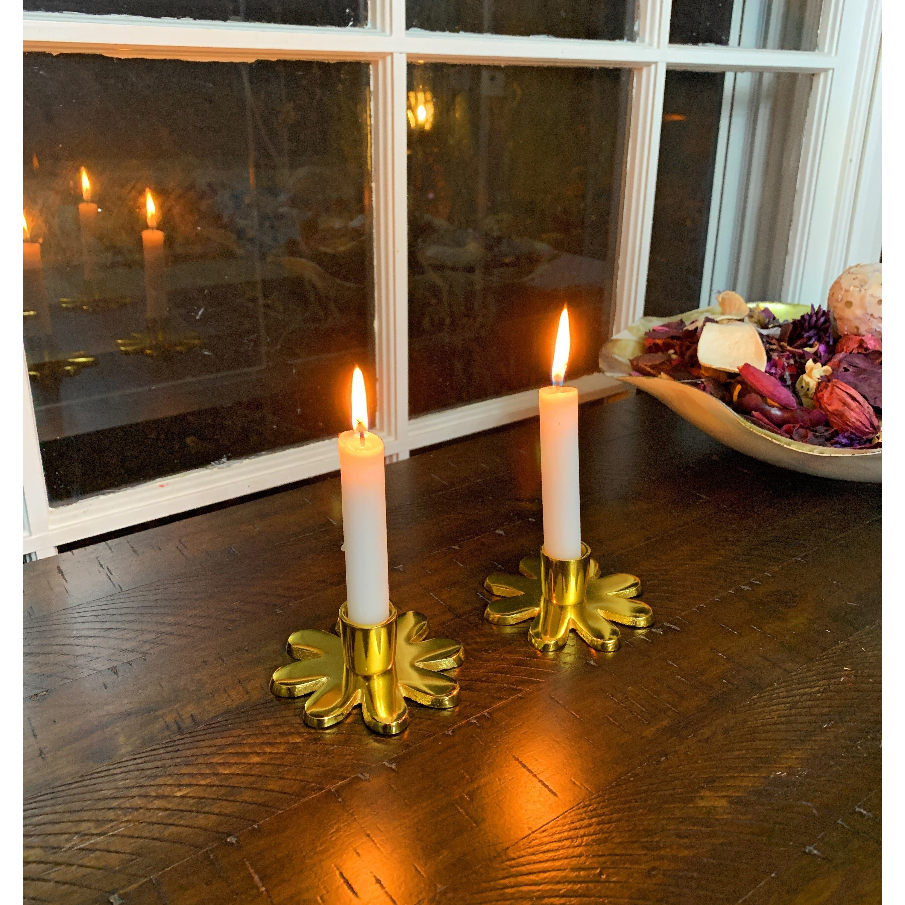gold candle dish