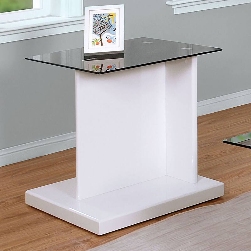 Demoline Contemporary 22-inch Glass Top Side Table by Furniture of America