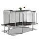 preview thumbnail 1 of 5, Machrus 9'x15' Rectangle Trampoline w/ Premium Top-Ring Enclosure System and Trampoline Basketball Hoop with Ball & Pump - Black