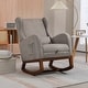 preview thumbnail 44 of 59, High back Upholstered Accent Rocking Chair Nursery Chair With Retractable Footrest