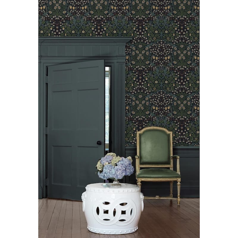 Seabrook Designs Victorian Garden Floral Prepasted Wallpaper