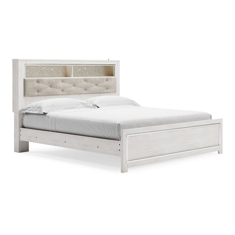 Signature Design by Ashley Altyra White/Gray King Panel Bookcase Bed - White
