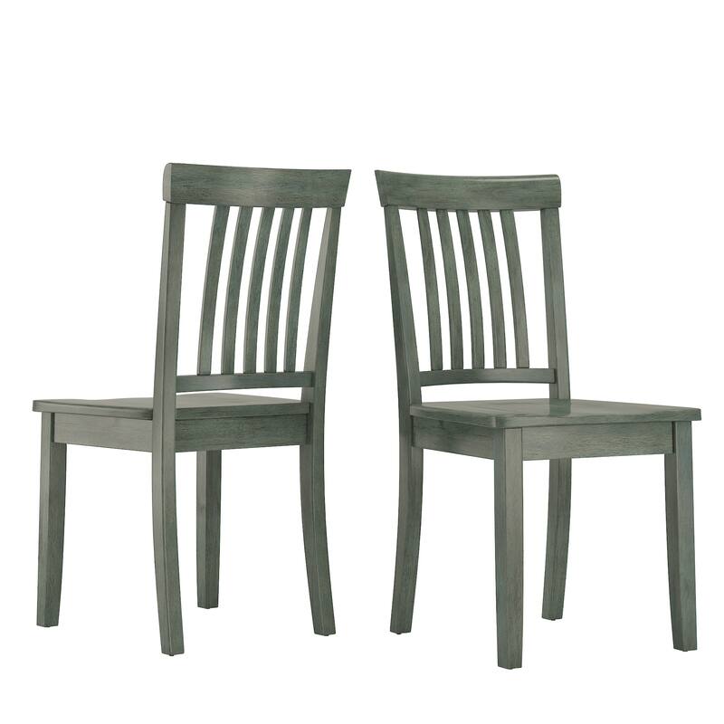 Wilmington II Slat Back Dining Chairs (Set of 2) by iNSPIRE Q Classic - Antique Sage Green