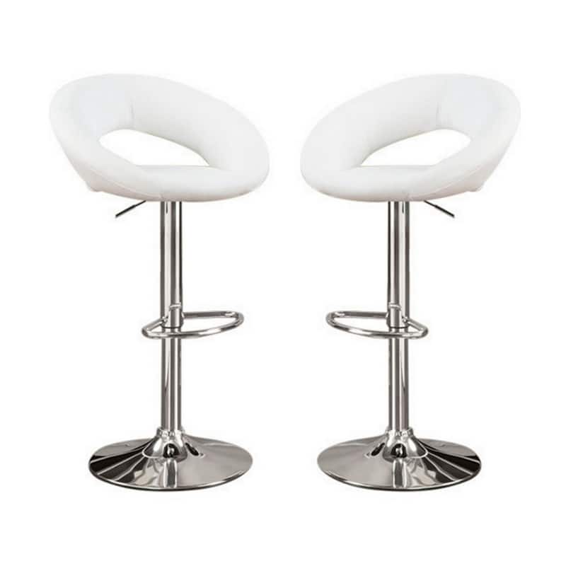 Set of 2 Retro Adjustable Metal Bar Stools with Swivel Design and Faux Leather Seat for Modern Counter Seating