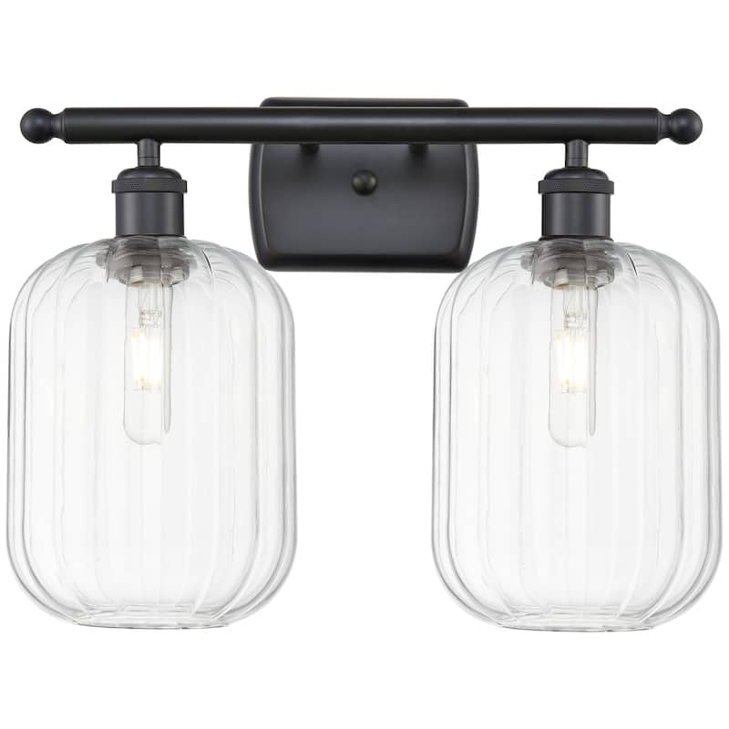Innovations Lighting 516-2W-13-17 Preston Vanity Preston 2 Light 17" - Matte Black / Clear