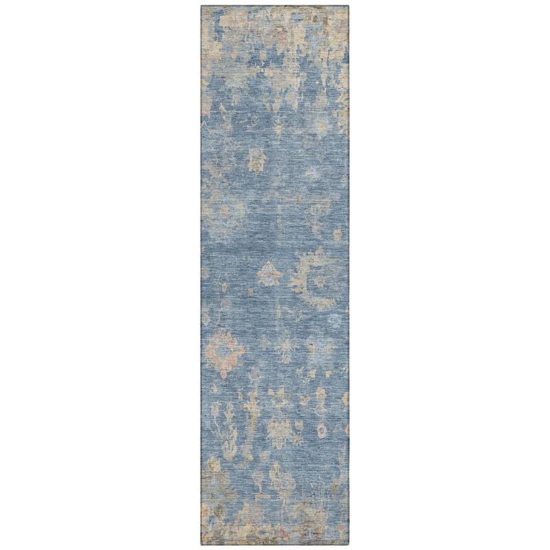 Machine Washable Indoor/ Outdoor Vintage Traditional Chantille Rug
