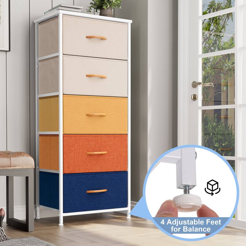Crestlive Products Household 5-Drawer Vertical Dresser Storage Chest