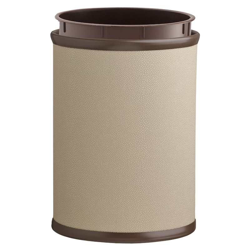 COSMOPOLITAN 13qt Shagreen-Textured Oval Wastebasket with Liner - N/A