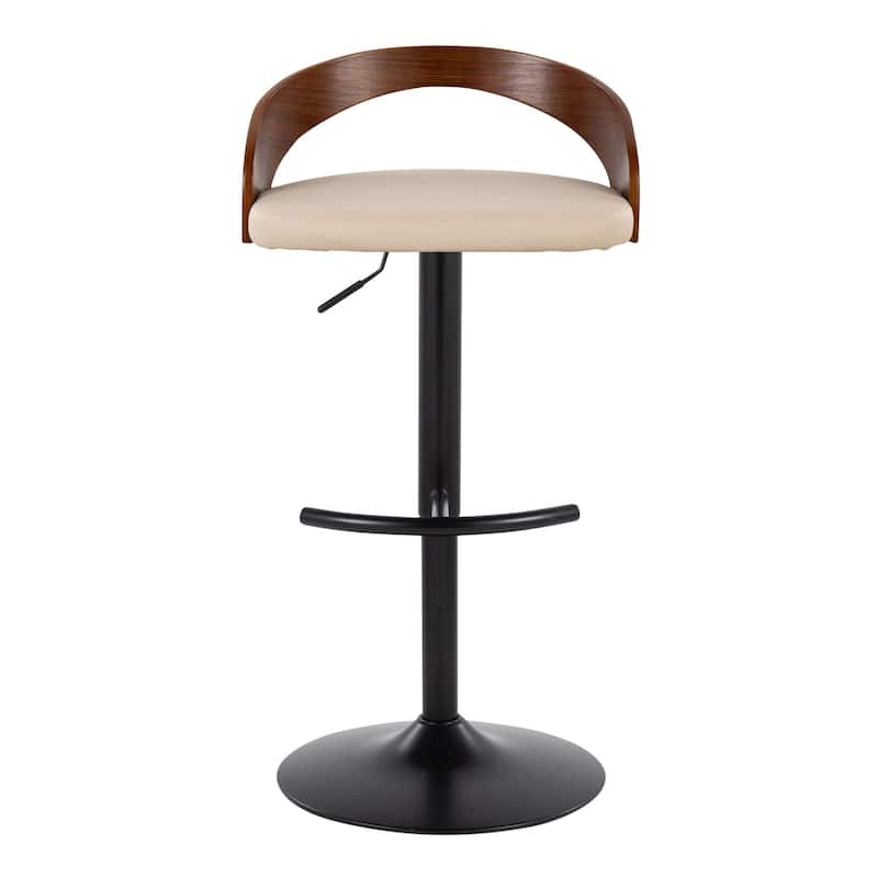 Grotto Adjustable Barstool with Black Base - N/A