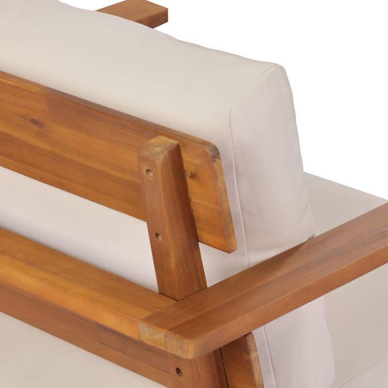 Christopher Knight Home - Mid-Century Modern 4- Piece Acacia Wood Patio Conversation Set