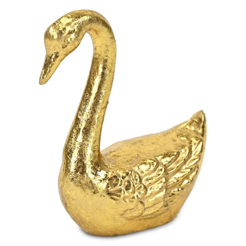 Thalassa 4.25" Cast Iron Swan Figurine - Gold - N/A