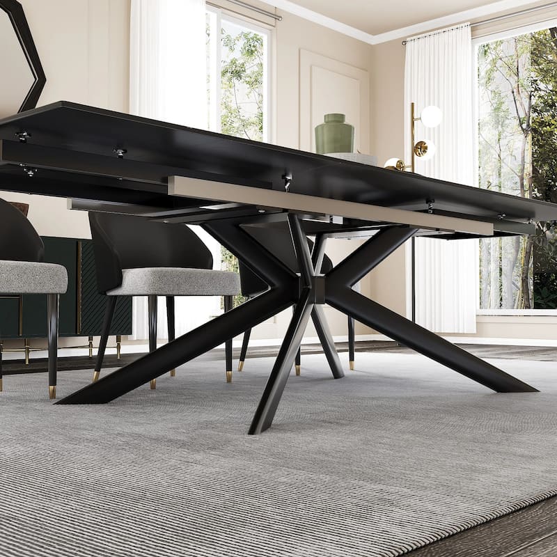 110.24'' Extendable Rectangular Sintered Stone Dining Table - 78.74" to 110.24"