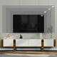 preview thumbnail 51 of 59, 79 inch Wood TV Stand Partial Assembly Entertainment Center Modern Media Console with Drawers and Storage Cabinets