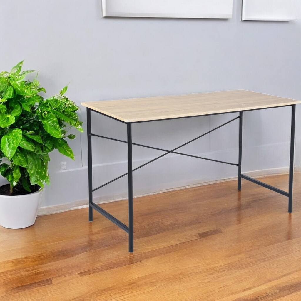 HomeRoots 48" Brown and Black Wood Computer Desk