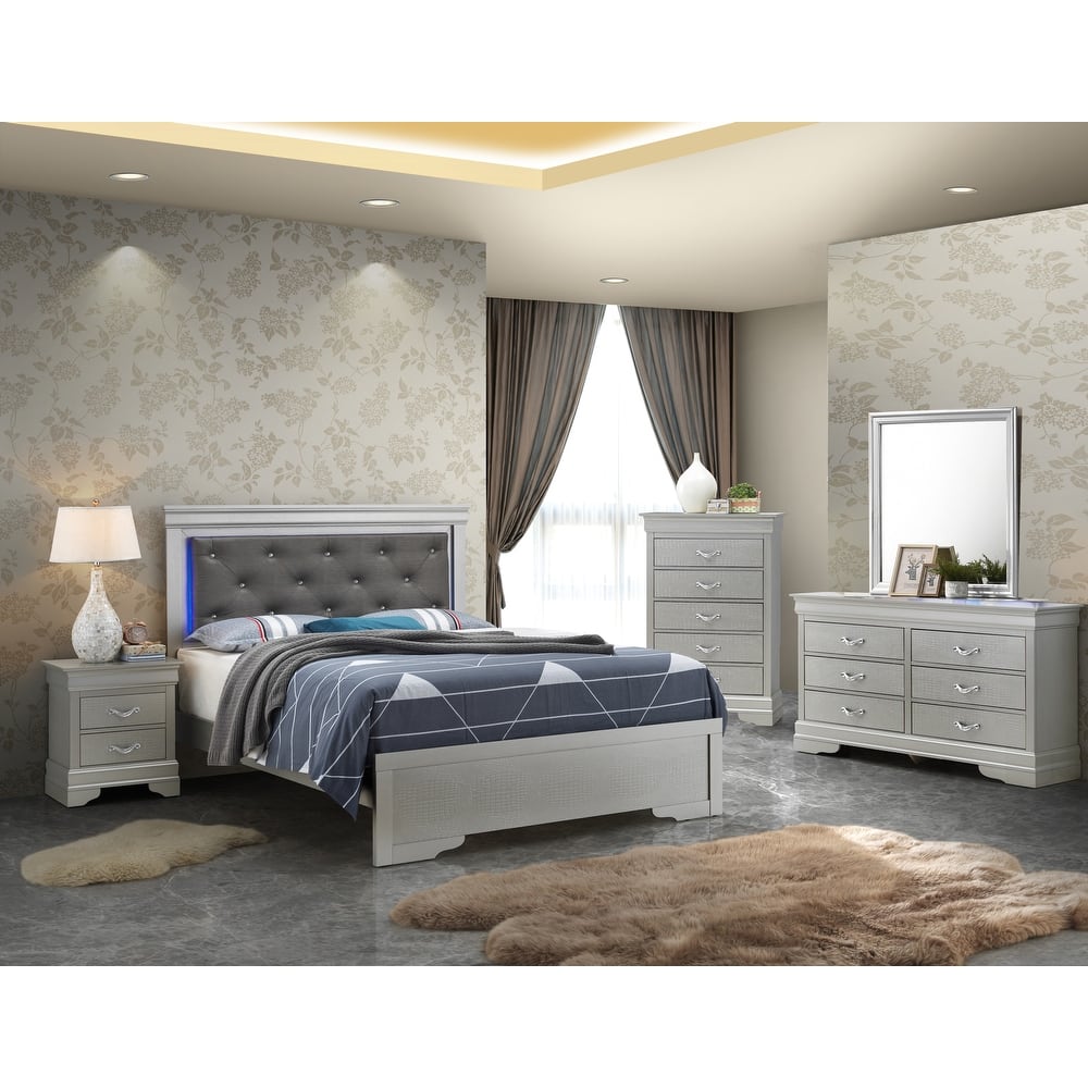 Full Size Traditional Platform Bed with Sturdy Particle Board Construction and Easy Assembly