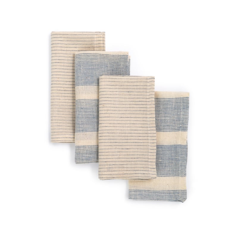 JOURNEY Organic Cotton Napkins - Handmade, Fair Trade, Eco-Dyed | Set of 4 | 16x16 inch by Sustainable Threads - 16"x16"