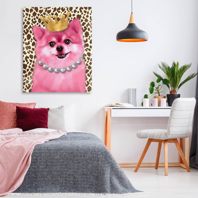 Stupell Pink Royal Pomeranian Canvas Wall Art Design By Matthew Piotrowicz