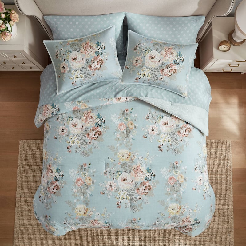 Madison Park Essentials Heather Vintage-inspired Collection floral print Comforter Set