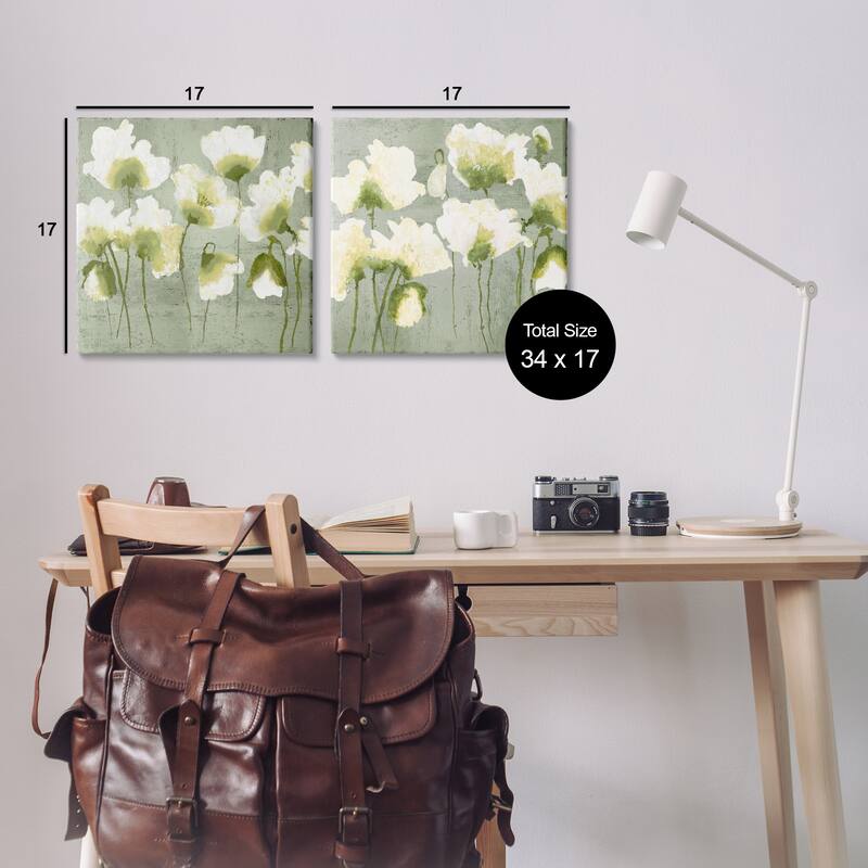 Stupell Charming White Blooms Canvas Wall Art Design By Vanessa Austin (Set of 2)