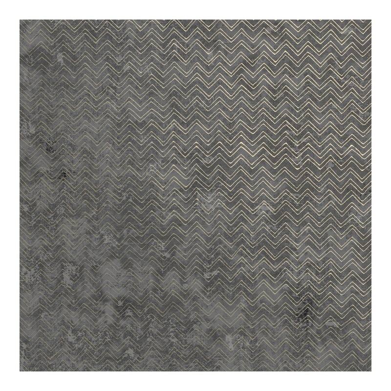 Brewster Luna Charcoal Distressed Chevron Wallpaper - 27.5 x 396 x 0.025