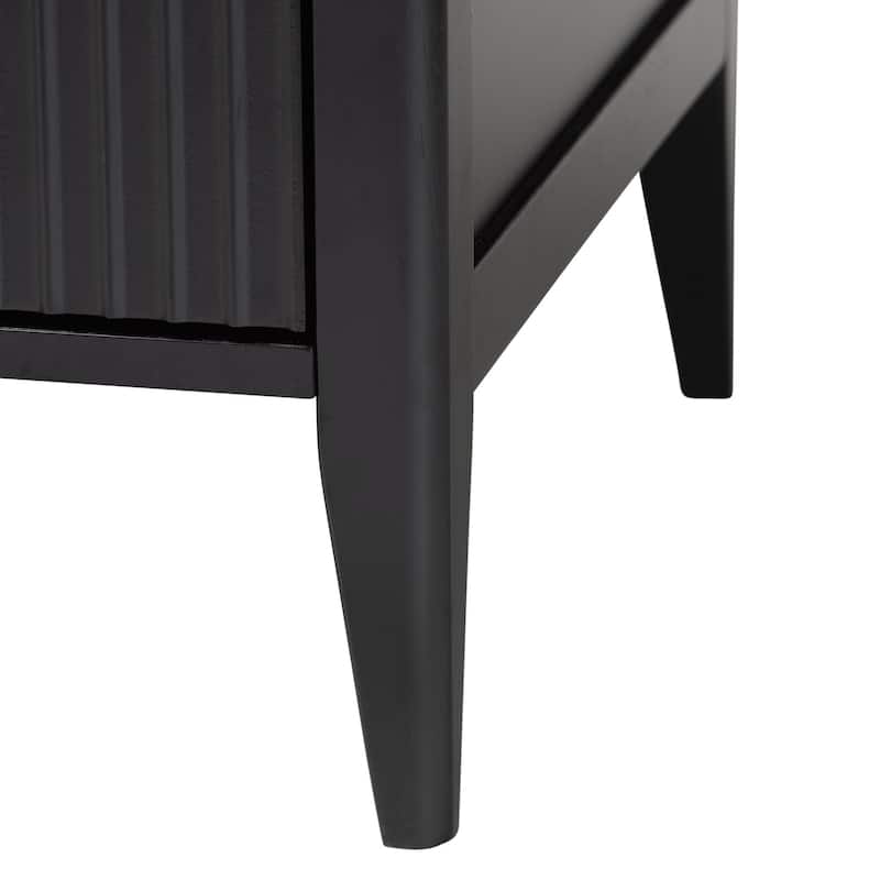 Primrose Mid-Century Fluted Wood 4-Piece Bedroom Set
