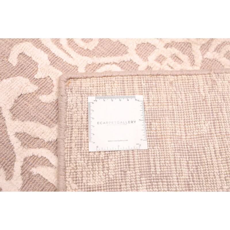 ECARPETGALLERY Hand Loomed Elysian Beige, Brown Viscose, Wool Rug - 8'0 x 10'5