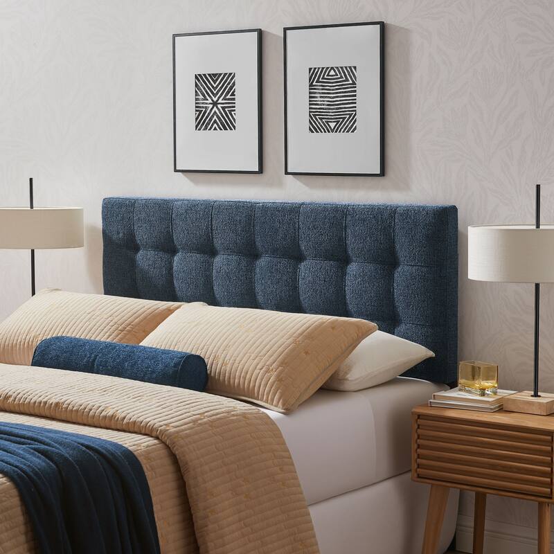 Lily Upholstered Fabric Headboard - Navy - King