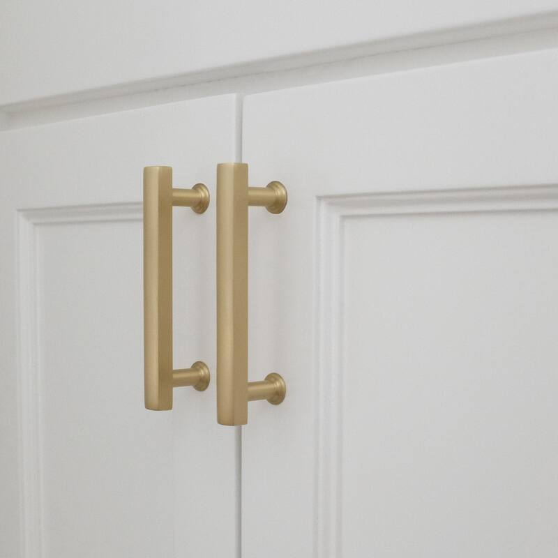 Hapny Home M566 Mod 8" Center to Center Solid Metal Modern Square