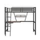 preview thumbnail 10 of 24, Industrial Modern Twin Size Loft Metal & MDF Bed with Built-in Desk and Shelf, Sturdy Construction & Safety Guaranteed, Black