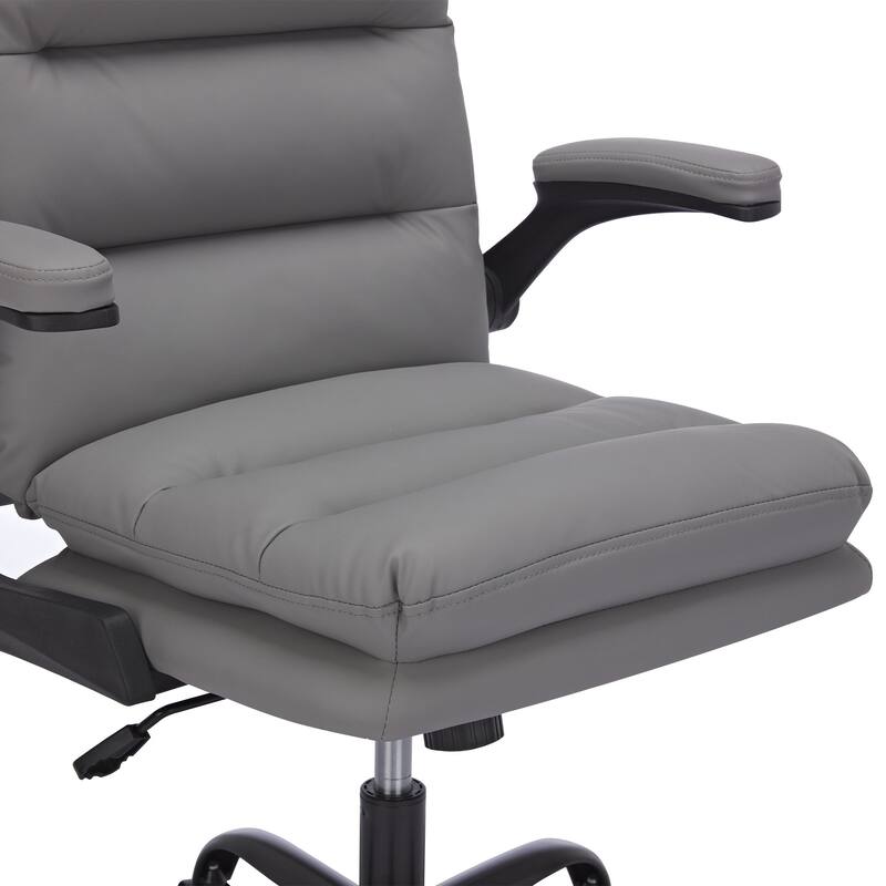 2 Pieces PU-Padded Home Office Desk Chair, Ergonomic Chair Computer Chair, Swivel Executive Office Chair