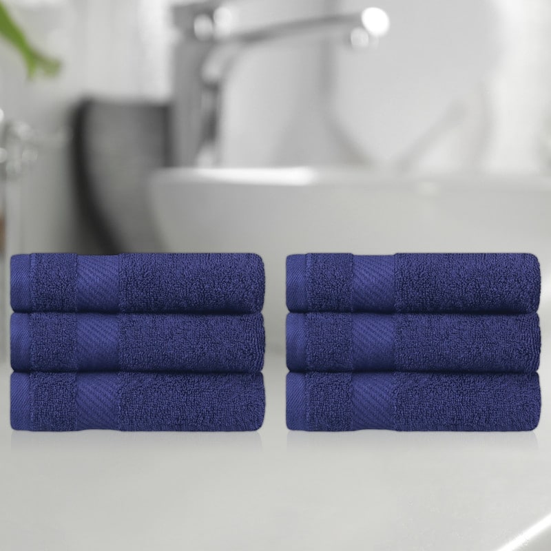 Superior Luxury Solid Highly Absorbent Egyptian Cotton Hand Towel - (Set of 6)