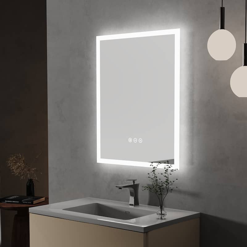 Memory Function Adjustable Warm White/Natural/Daylight Lights Bathroom Mirror - 400x500mm