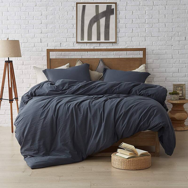 Natural Loft Twin XL Duvet Cover Set - Faded Black