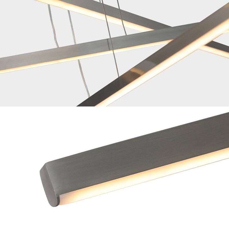 Modern Silver Chandelier Integrated LED Pendant Lighting Fixture