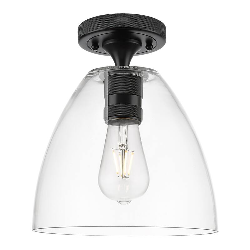 Innovations Lighting 434-1F-GBD-92 Crown Point 9" Wide Semi-Flush - Matte Black