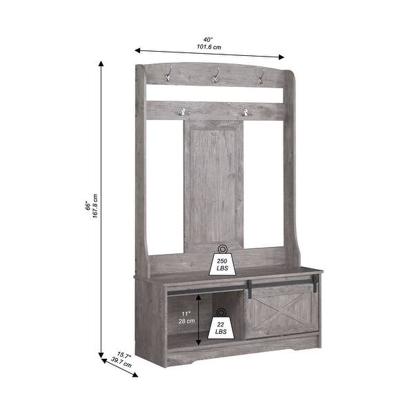 Saint Birch Hawksbury Transitional Hall Tree and Shoe Bench Bed Bath