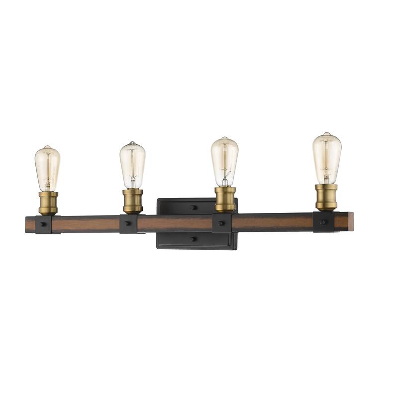 Z-Lite Kirkland 4 Light 30" Wide Faux Wood Bath Light