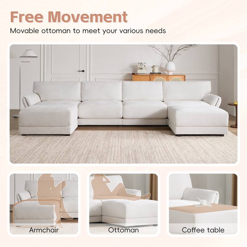 U-Shape with Extra-Wide Seat Cushion