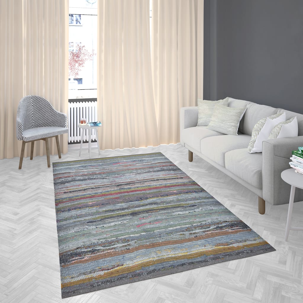 Fabstyles Premium Cotton Handmade Area Rag Rug Living Room, Hallway